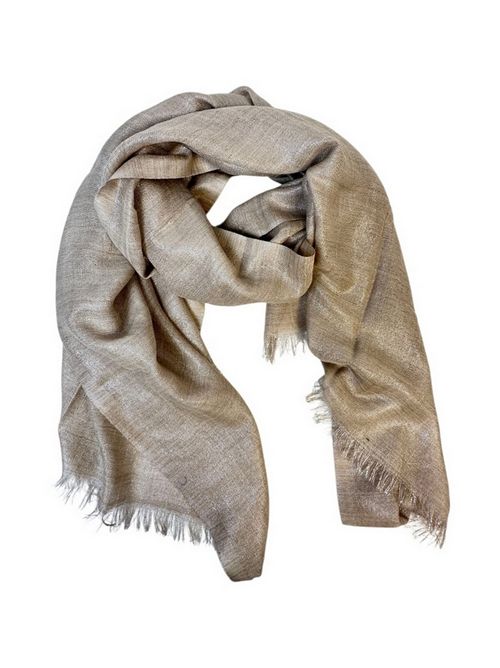 sciarpa donna in lurex beige Gaynor Bongard | MAGICBEIGE